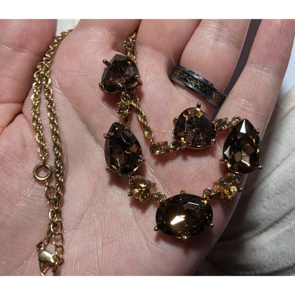 Elegant Brown Glass Necklace