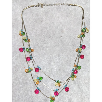 Rainbow Multilayer Gem Necklace