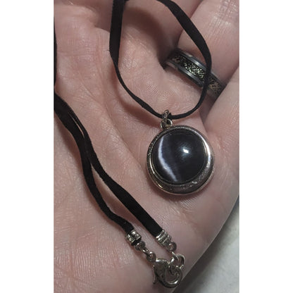 Black Cat Eye Pendant Necklace