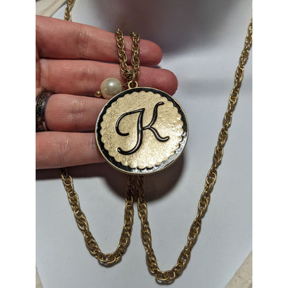 Plunder Jewelry Monogram "K" Medallion Necklace