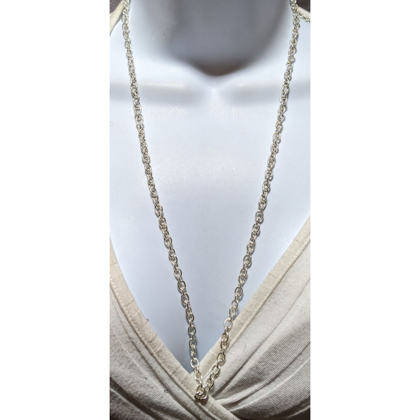 Simple Casual Bright Silver Chain Necklace