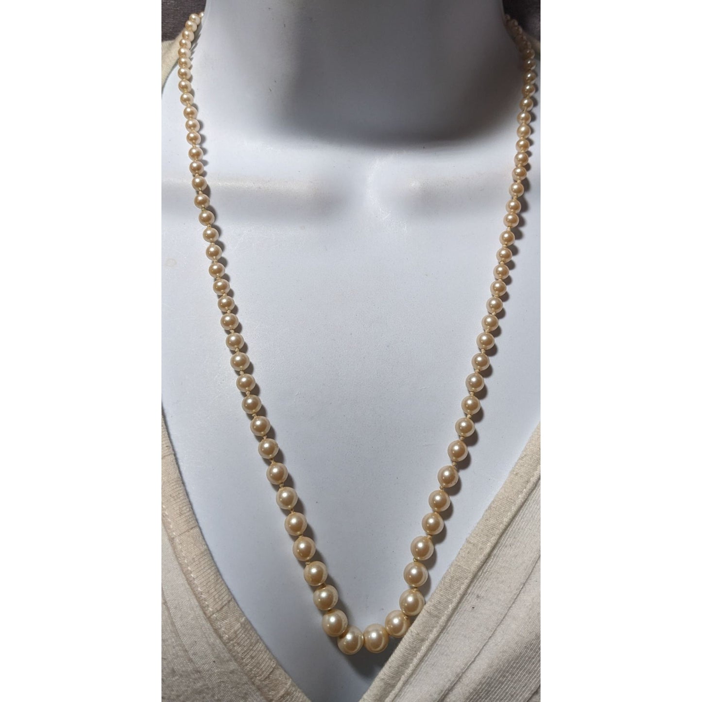 Vintage Monet Graduated Faux Pearl Necklace