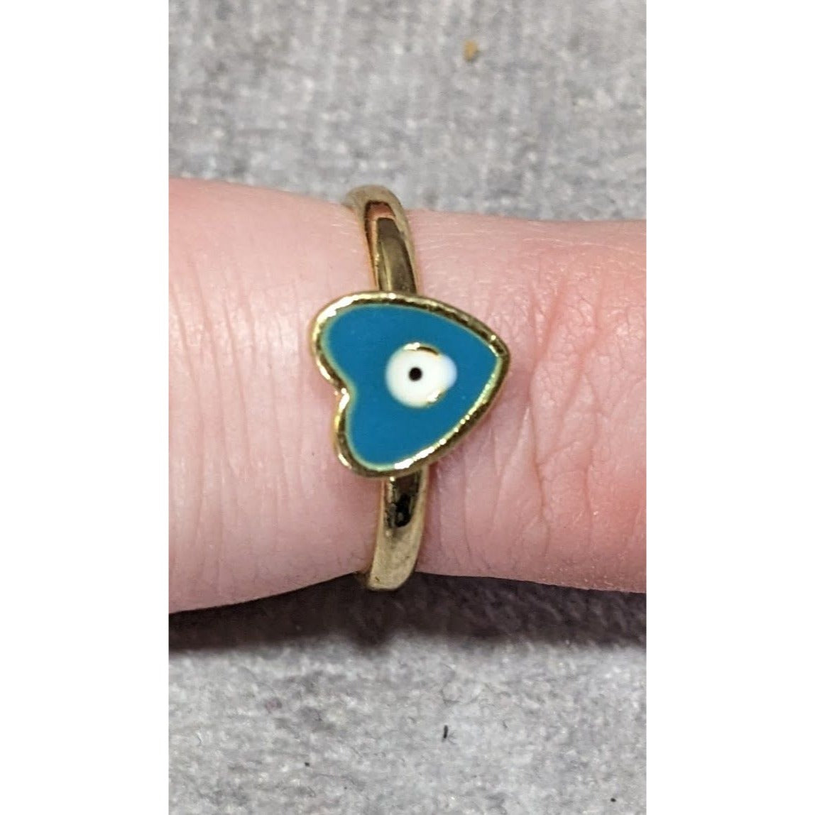 Bohemian Evil Eye Adjustable Cuff Ring With Enamel Details Size 5 1/2