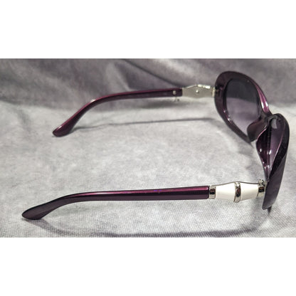 Kay Unger New York Metallic Purple With White Accents Sunglasses