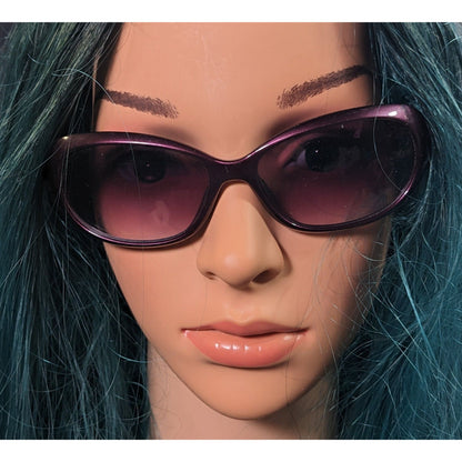 Kay Unger New York Metallic Purple With White Accents Sunglasses