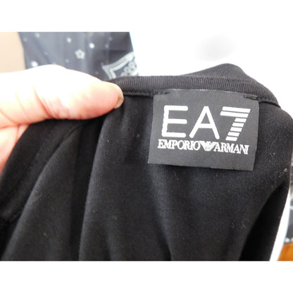 Emporio Armani Holographic Logo Black And Purple Shirt