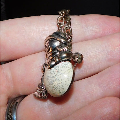 Vintage Silver Glitter Snowman Necklace/Brooch