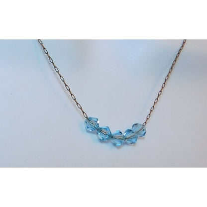 Whimsical Minimalist Ice Blue Beaded Necklace
