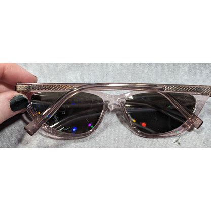 Dime Optics Keep Dreaming Translucent Pink Narrow Cateye Sunglasses
