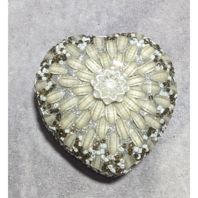 Beaded Heart Trinket Box