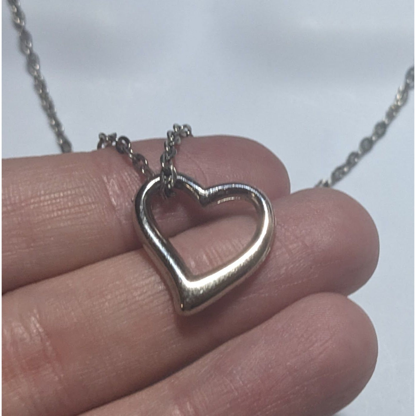 Silver Open Heart Necklace