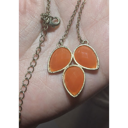 Orange And Gold Floral Necklace