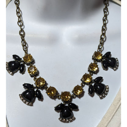 Retro Glam Gem Studded Statement Necklace