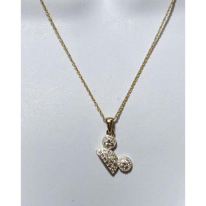 Disney Crystal Mickey Pave Pendant Necklace