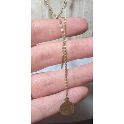 Anthropologie Gold Multilayer Charm Necklace