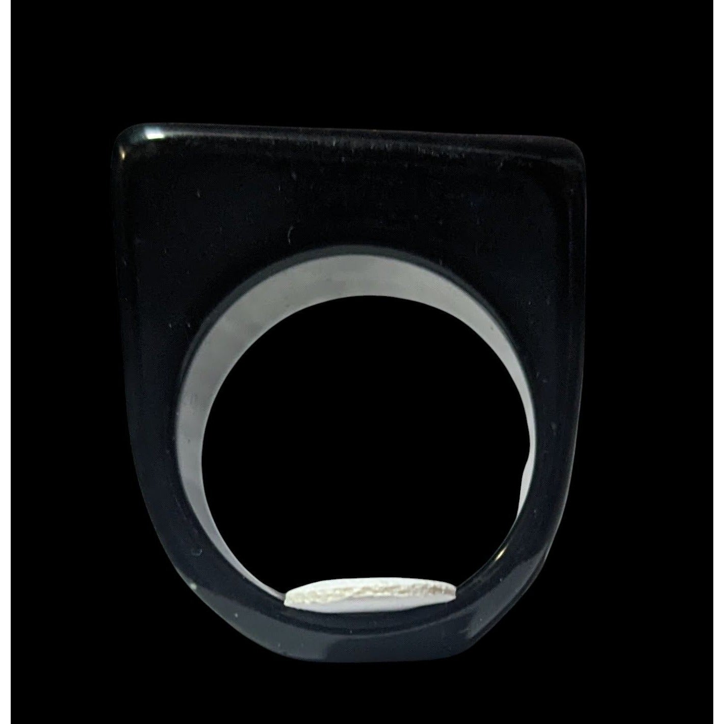 Chunky Abstract Black Asymmetrical Ring Size 9