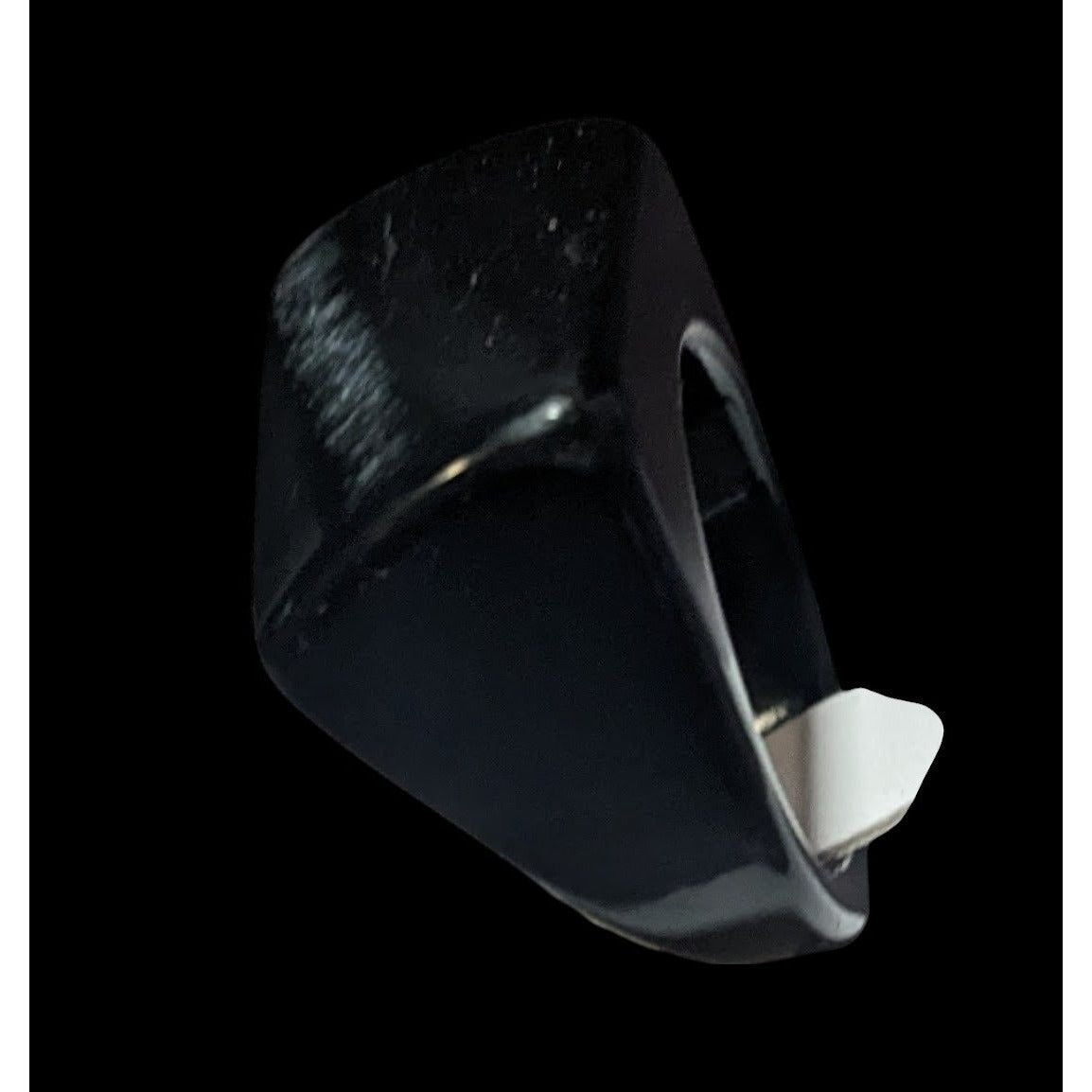 Chunky Abstract Black Asymmetrical Ring Size 9