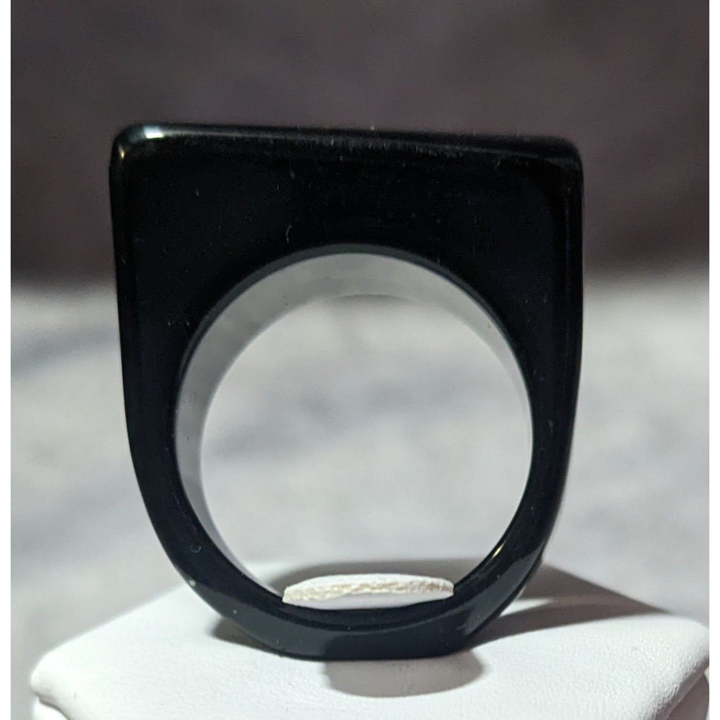 Chunky Abstract Black Asymmetrical Ring Size 9