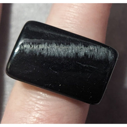 Chunky Abstract Black Asymmetrical Ring Size 9