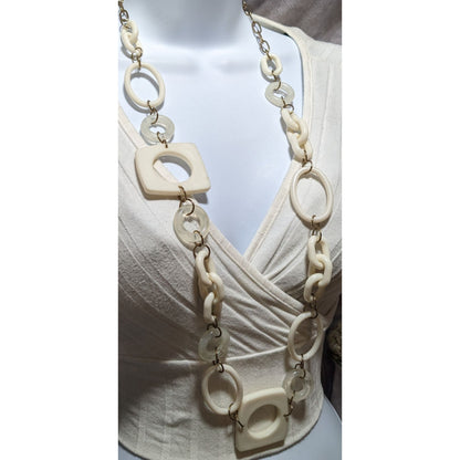 Vintage Chunky Cream Geometric Necklace