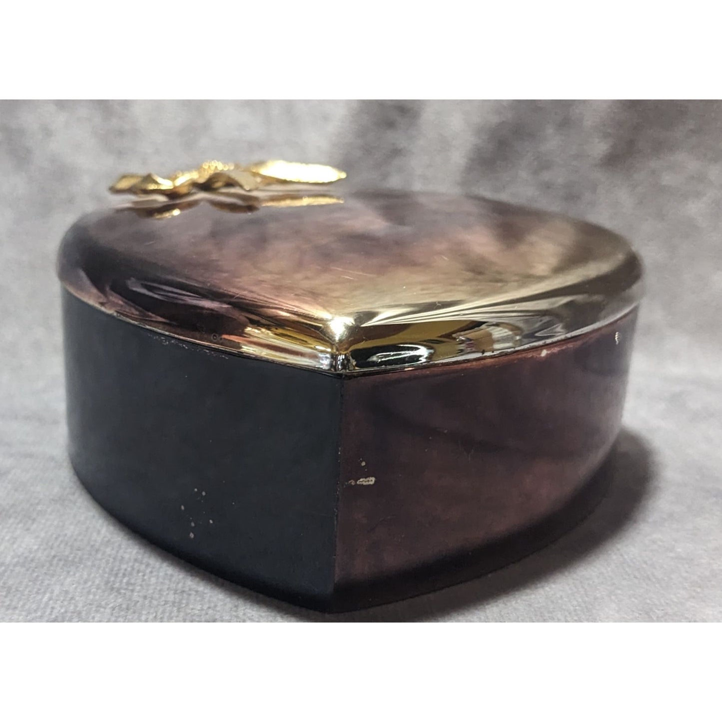 Vintage Anodized Silver Plated Heart Box