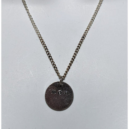 Mom Stamped Disc Necklace