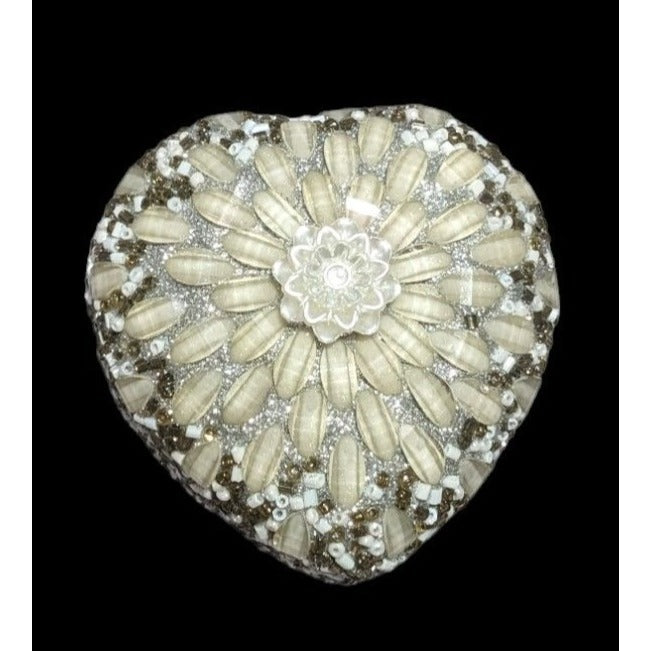 Beaded Heart Trinket Box