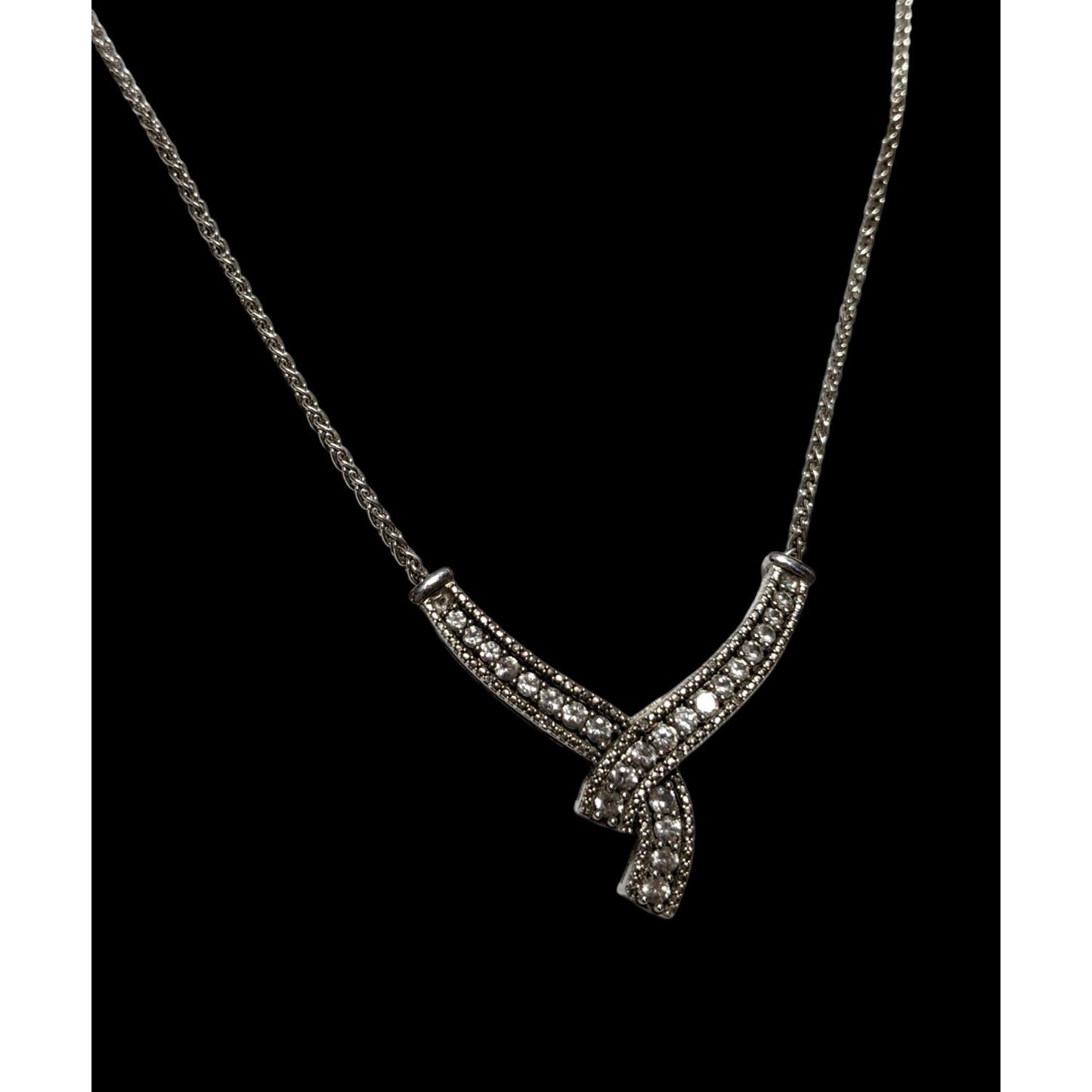 Zales Lab Created White Sapphire And Diamond Accent Twist Necklace