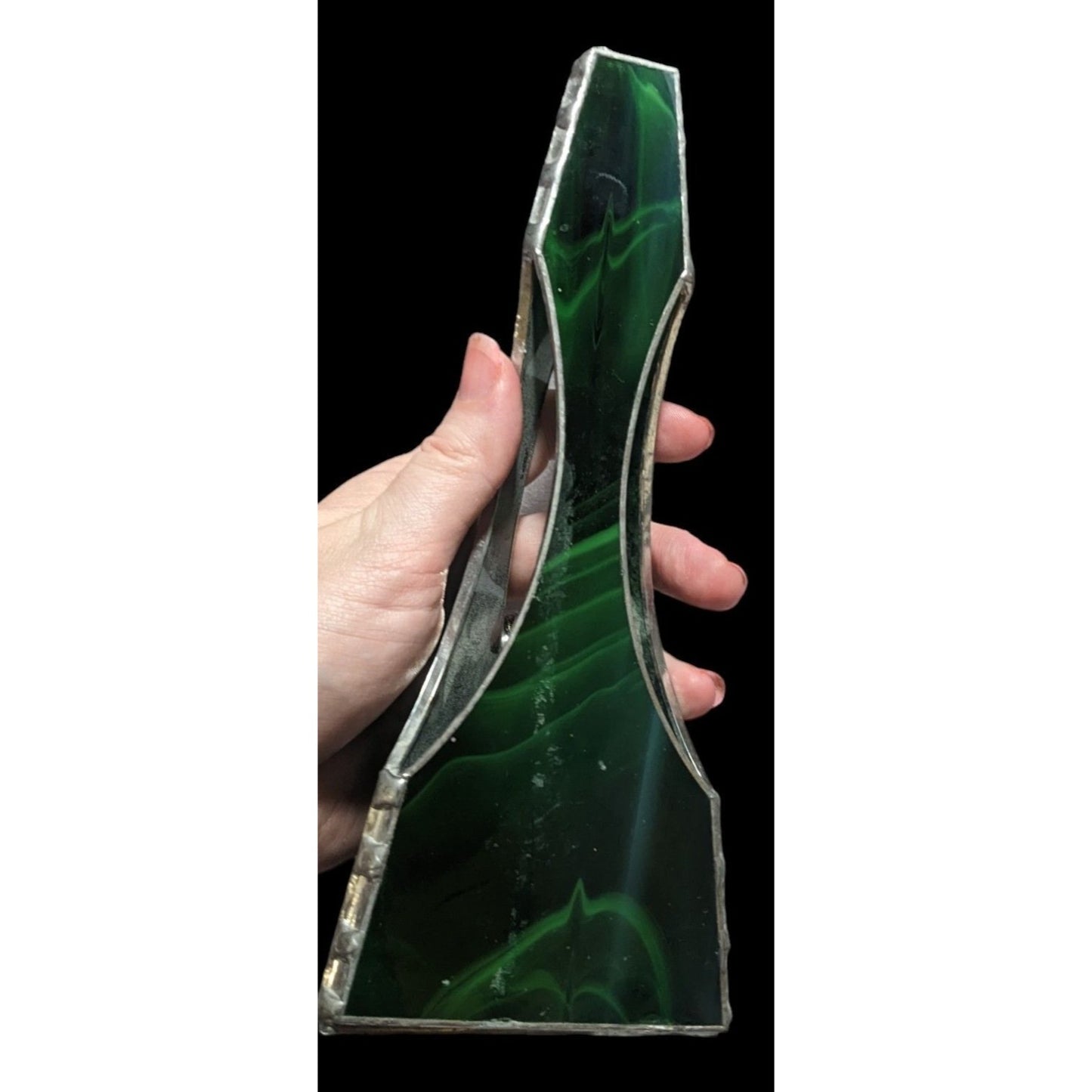 Green Marbled Stained Glass Decor