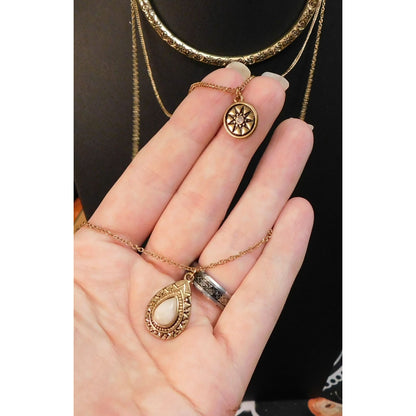 Celestial Goddess Gold Tone Multilayer Necklace
