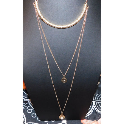 Celestial Goddess Gold Tone Multilayer Necklace