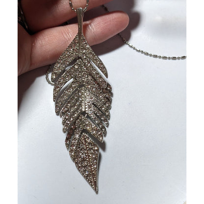 Bohemian Glam Articulated Rhinestone Feather Necklace