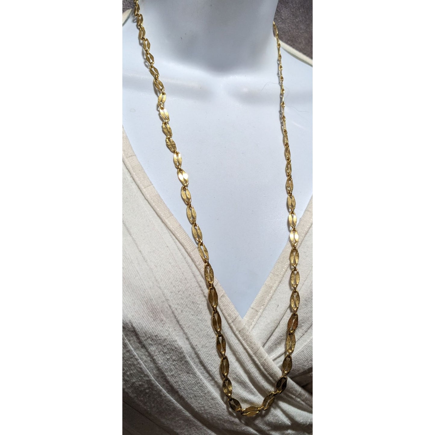 Vintage Gold Oval Link Chain Necklace