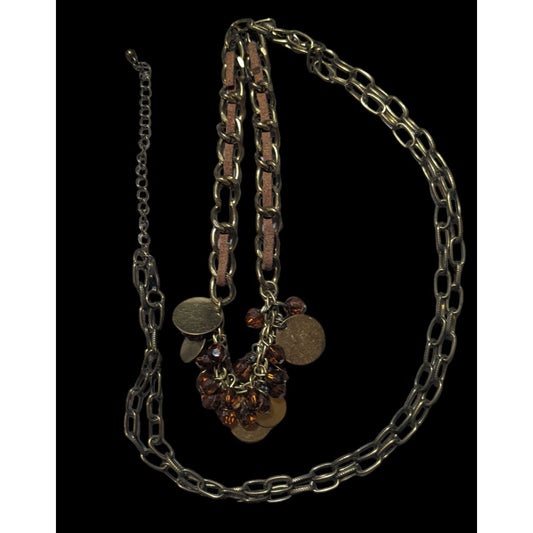 Retro Earthy Chain Charm Necklace