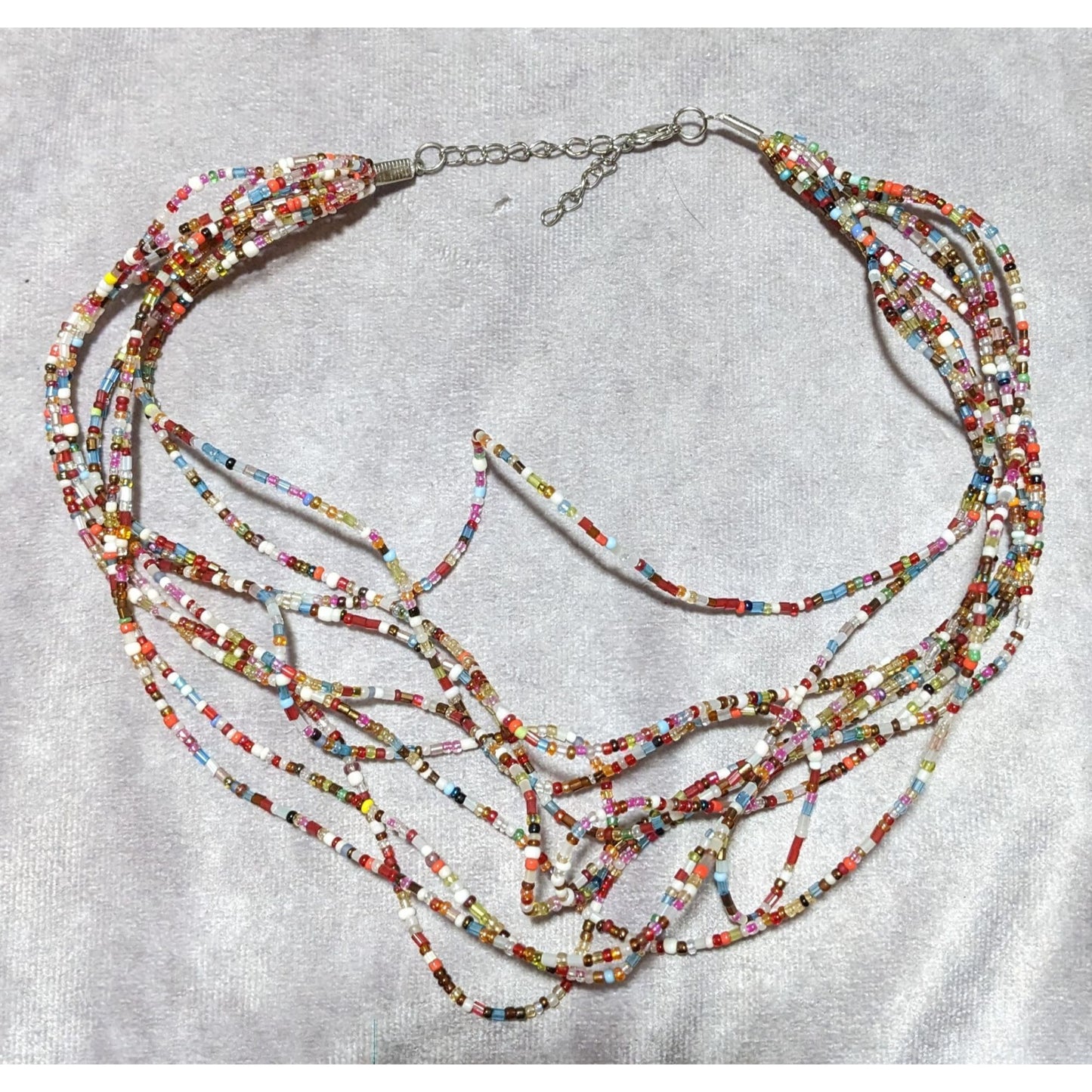 Chaotic Rainbow Beaded Necklace