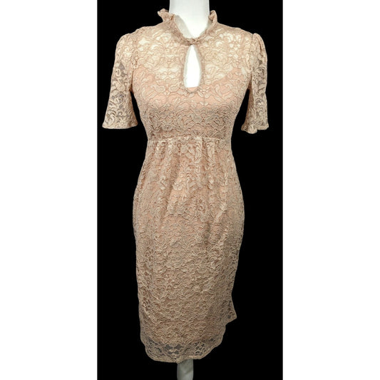 Hope And Ivy Cream Floral Lace Keyhole Dress Size 6