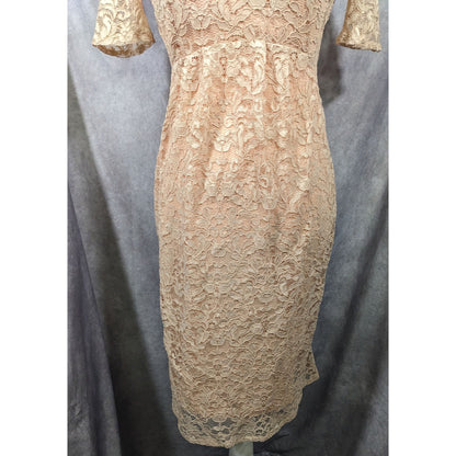 Hope And Ivy Cream Floral Lace Keyhole Dress Size 6