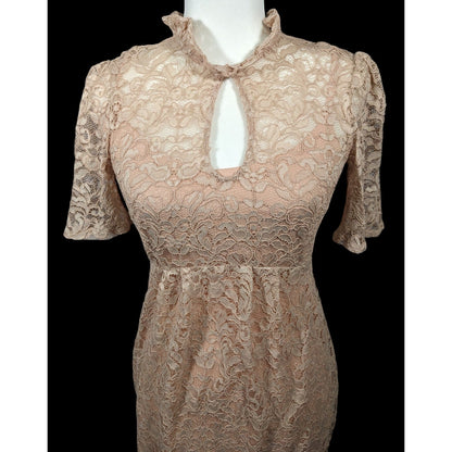 Hope And Ivy Cream Floral Lace Keyhole Dress Size 6