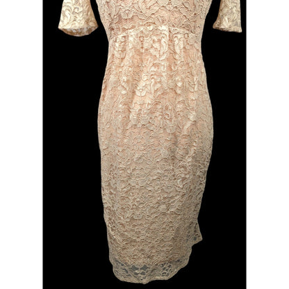 Hope And Ivy Cream Floral Lace Keyhole Dress Size 6