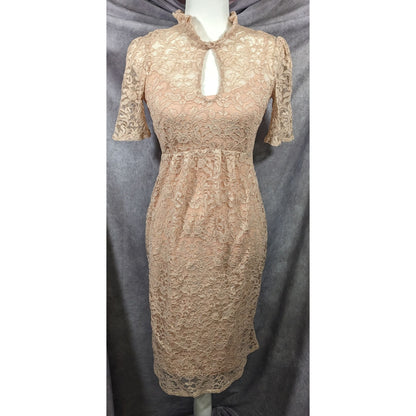 Hope And Ivy Cream Floral Lace Keyhole Dress Size 6