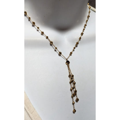 Y2K Icing Gold Beaded Tassel Necklace