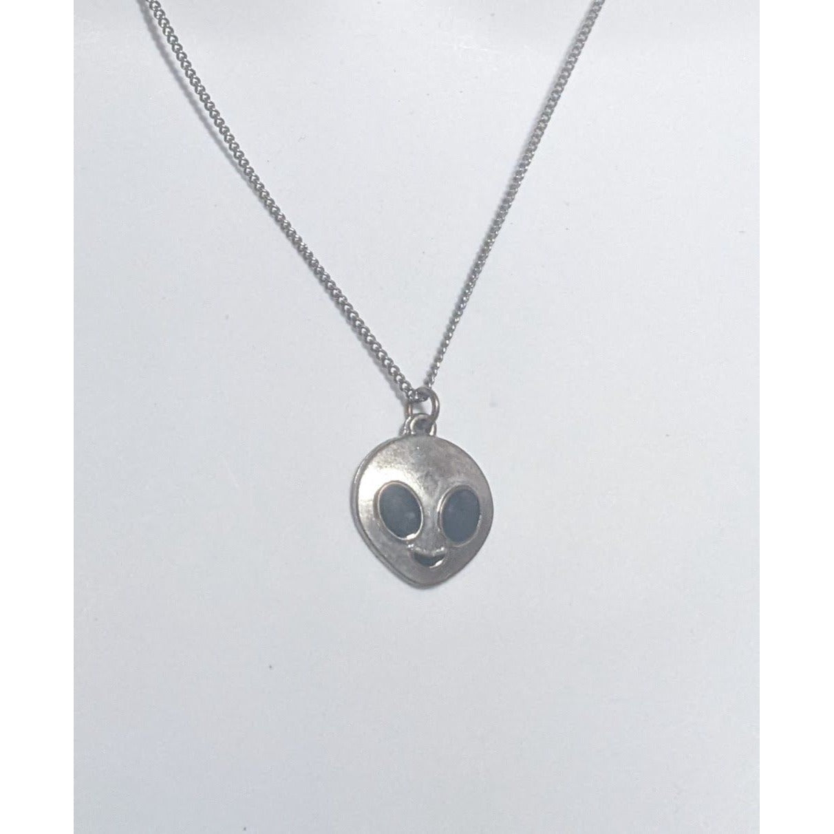 Silver Alien Face Necklace