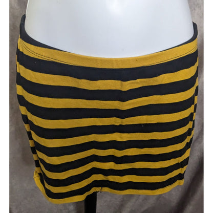 Forever 21 Black And Yellow Striped Mini Skirt