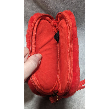 Red Plush Heart Clutch/Wristlet