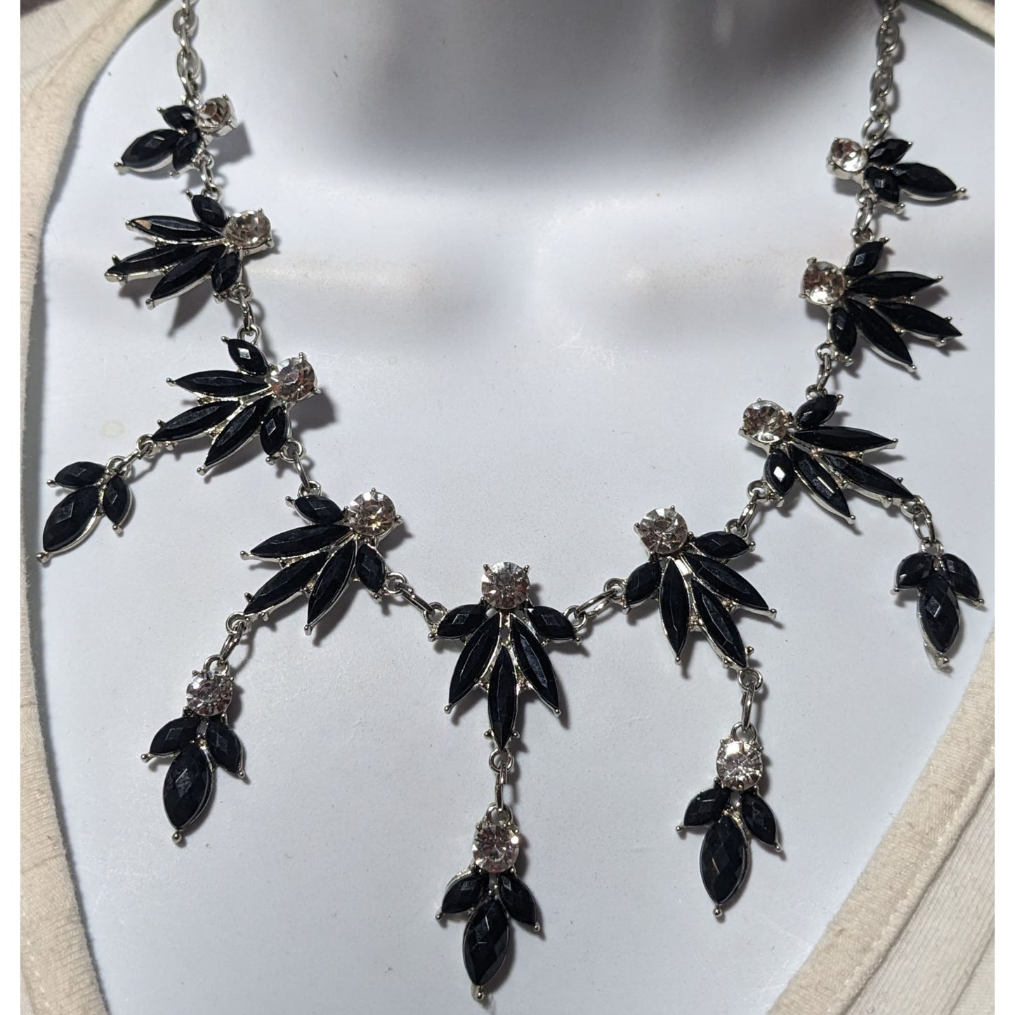 Charming Charlie Gothic Gemmed Fringe Necklace