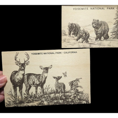 Vintage Yosemite National Park Wooden Postcards (2)