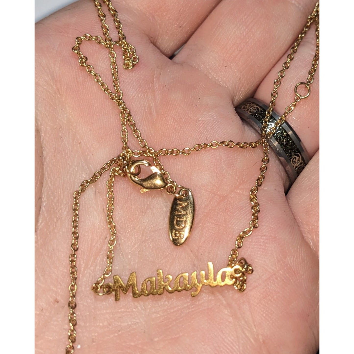 Marina De Buchi Gold Makayla Name Necklace Personalized Script Minimalist