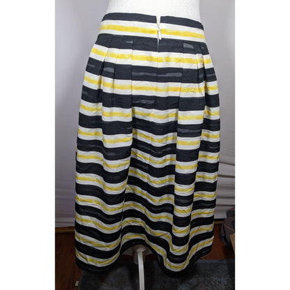 Eva Mendes For New York & Company Black And Yellow Striped Skirt
