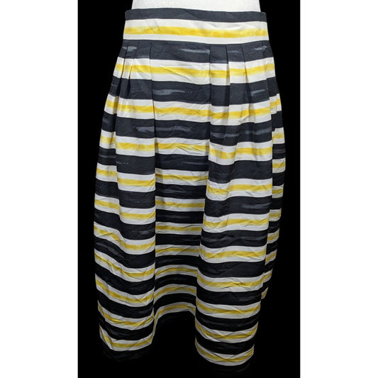 Eva Mendes For New York & Company Black And Yellow Striped Skirt