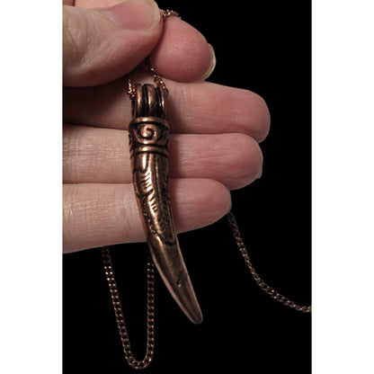 Buckle Copper Tone Distressed Engraved Claw Necklace